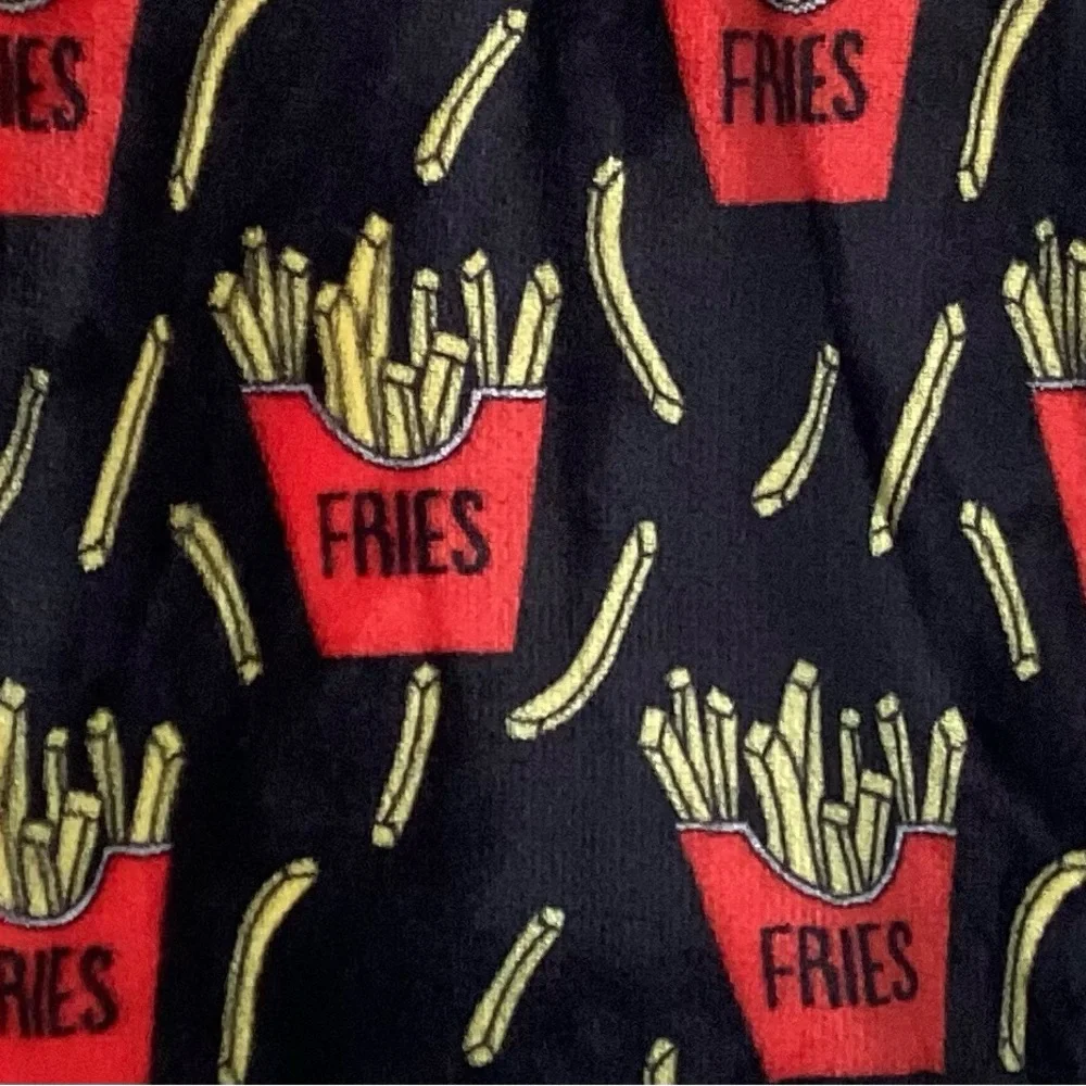 French Fries Black Luxe Plush Throw